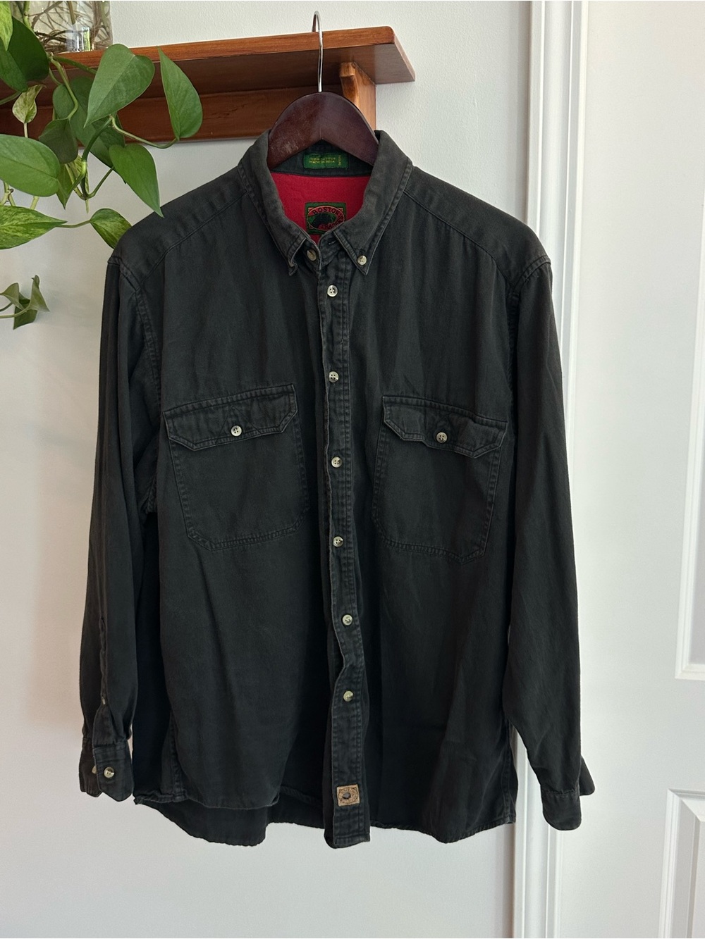 Boston Traders Black Shirt with Red Interior Collar